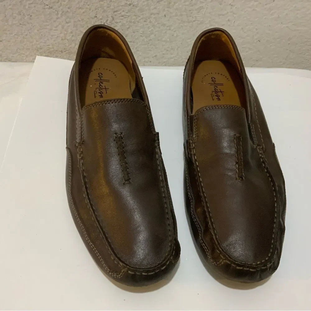 Clark’s leather driving slip Ons shoes - Mens 910.5 M/44